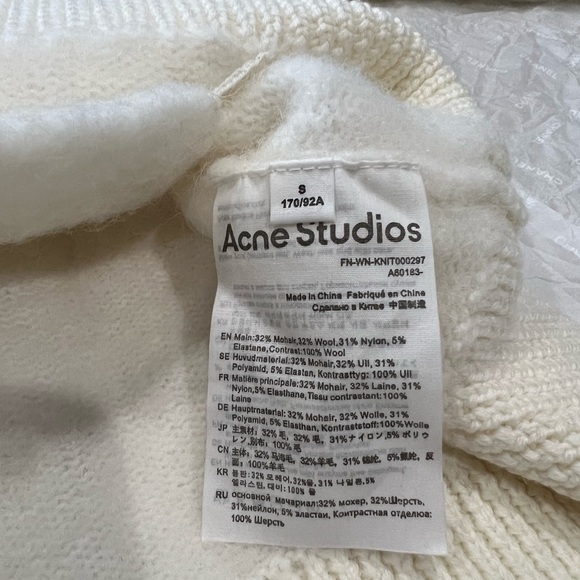 Authentic Acne Studios Rives Mohair-Wool Blend Small White - Picture 3 of 13